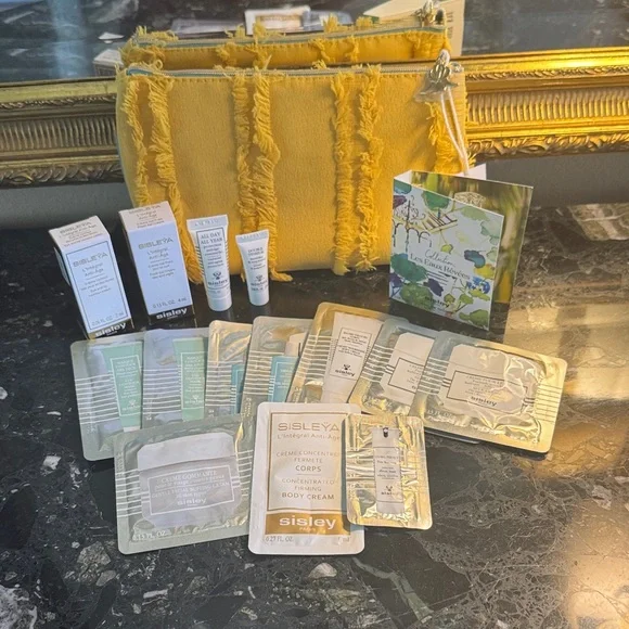 Sisley-Paris Skincare Collection with Mustard Pouch - Picture 1 of 7